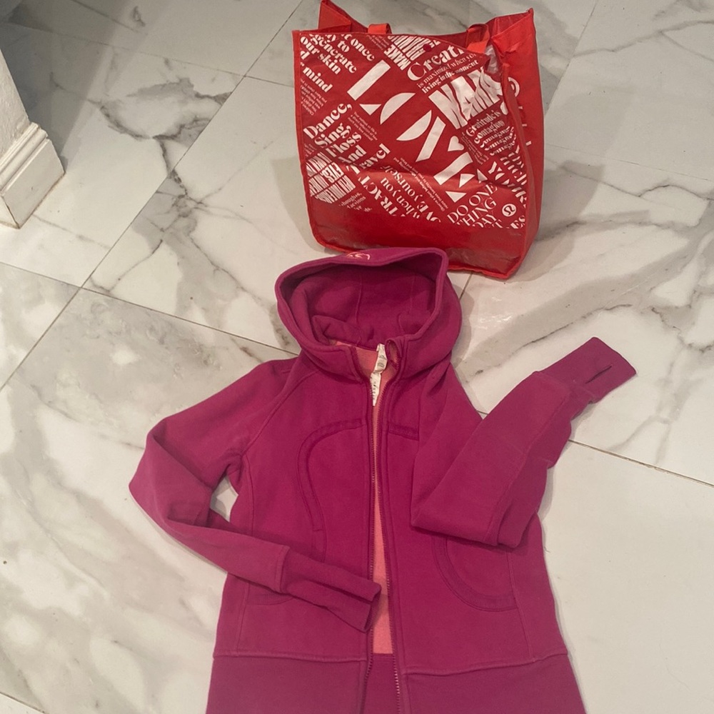 Lululemon Rasberry Zip up Hooded Sweatshirt
